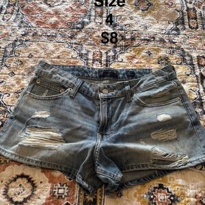 Lucky Brand Blue Jean Shorts Distressed Casual